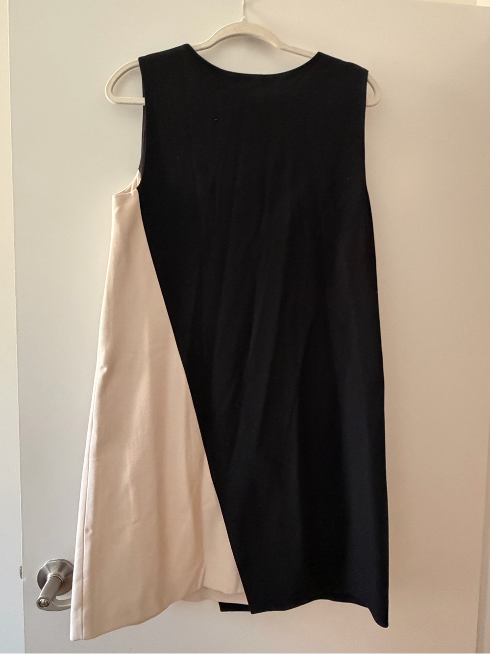 Diane Von Furstenberg Black & Cream Diagonal Colorblock Dress